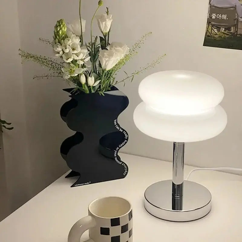 Lampe De Chevet En Verre Bauhaus - Maison Lumina