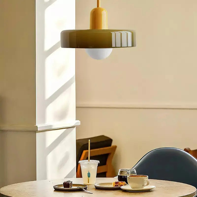 Lampe Suspendue en Verre Coloré - Maison Lumina