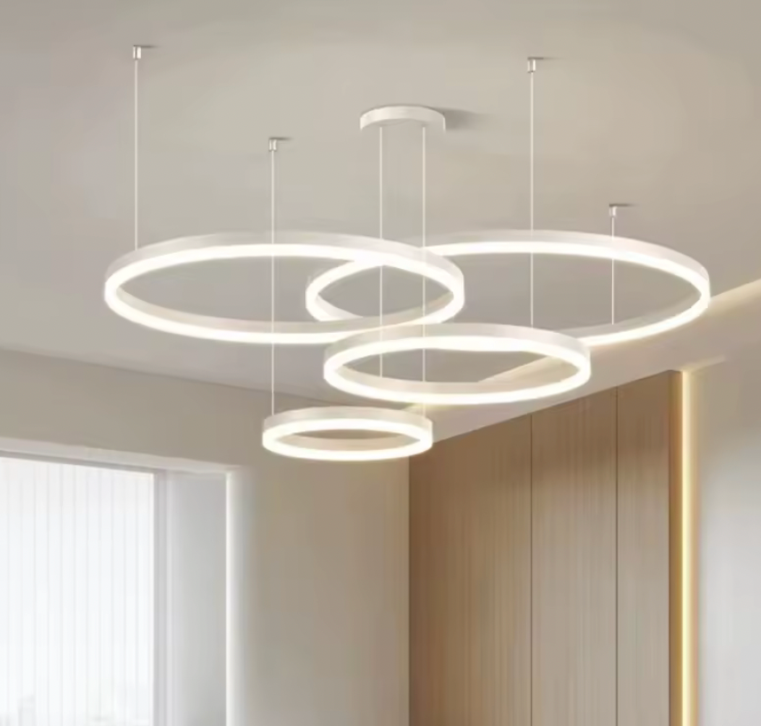 Lustre Moderne À Anneaux - Maison Lumina