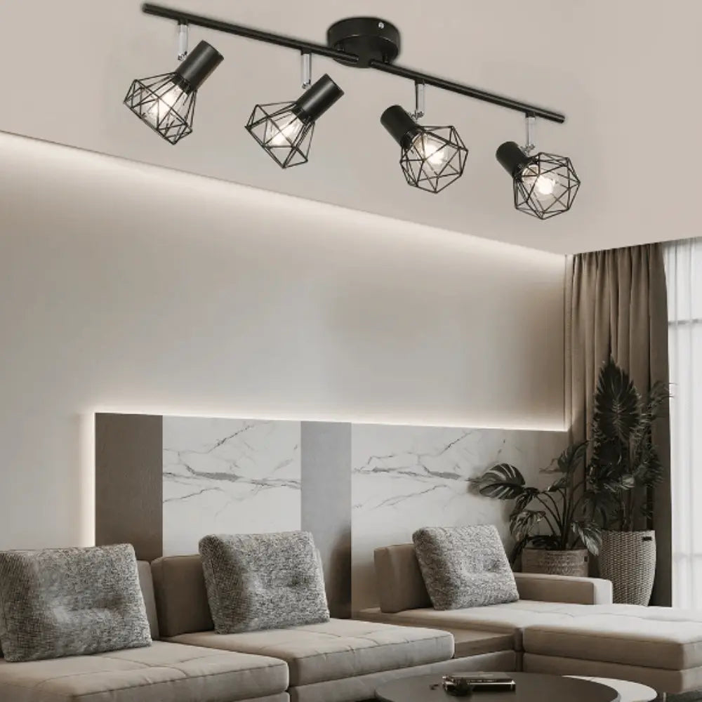 Plafonnier Noir Élégant Multipièces - Maison Lumina
