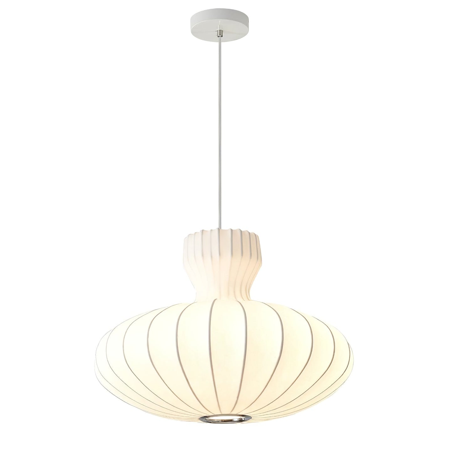 Suspension Design Ovale Blanche