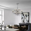 Lustre chandelier moderne noir et chrome