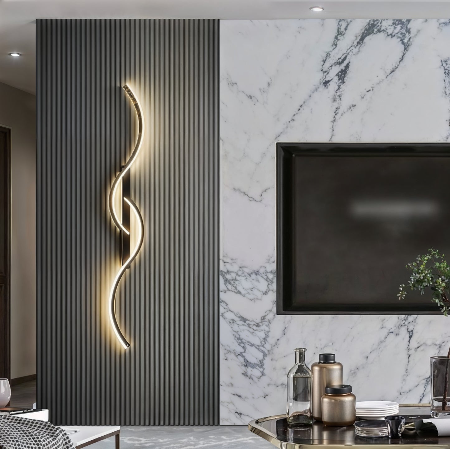 Applique Murale LED En Aluminium Courbé