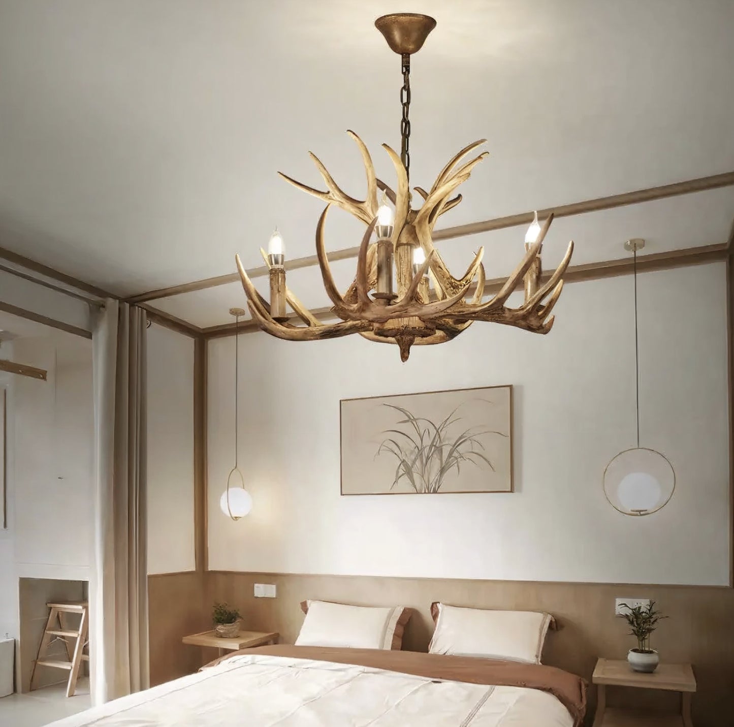 Lustre Bois de Cerf En Résine