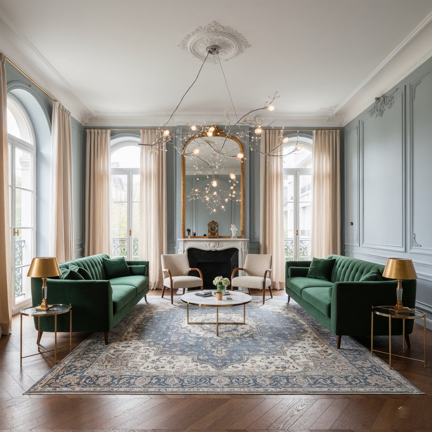 Lustre Artistique En Métal Et Verre