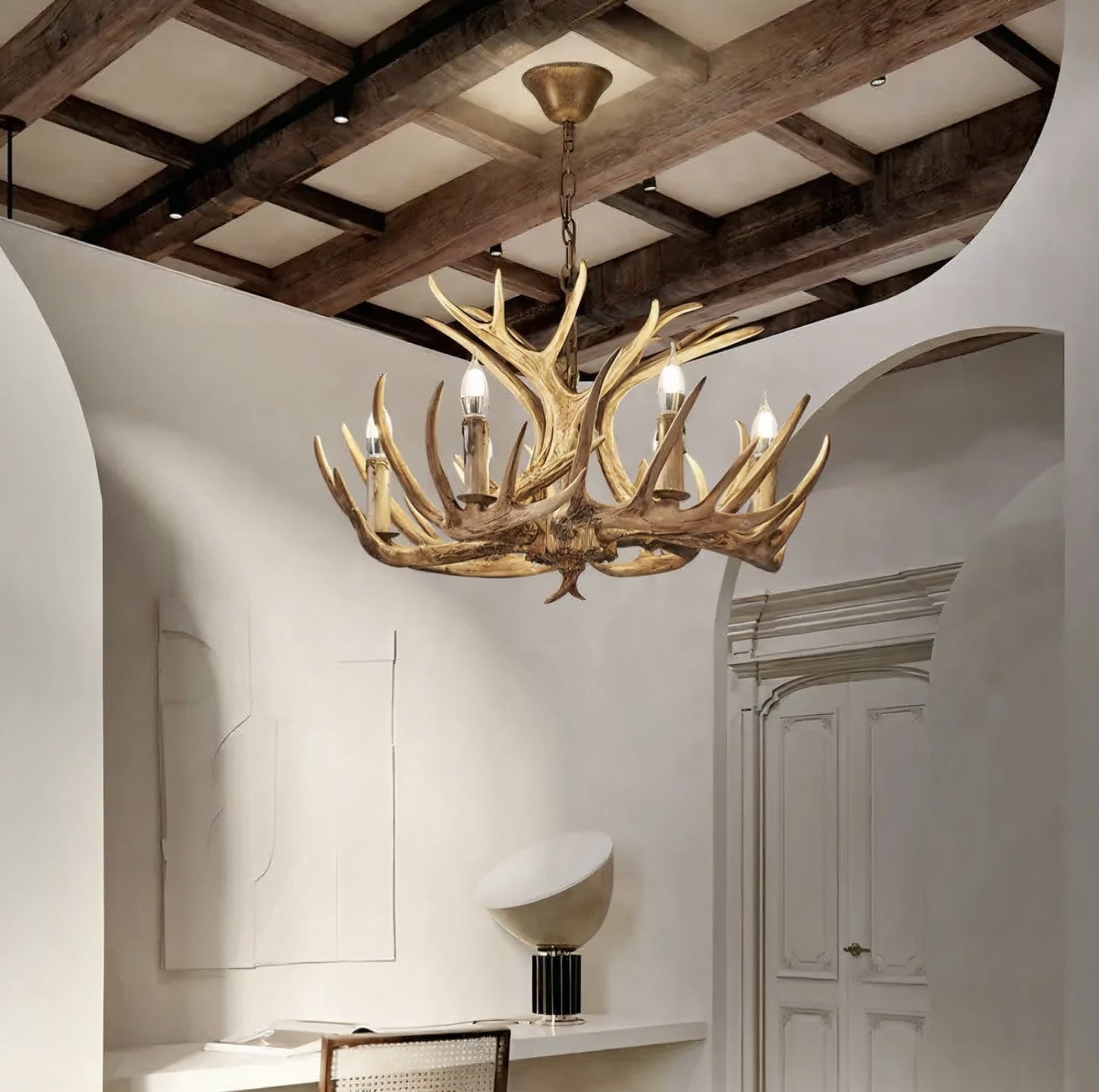 Lustre Bois de Cerf En Résine