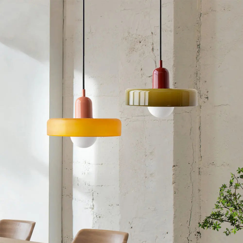 Lampe Suspendue en Verre Coloré - Maison Lumina