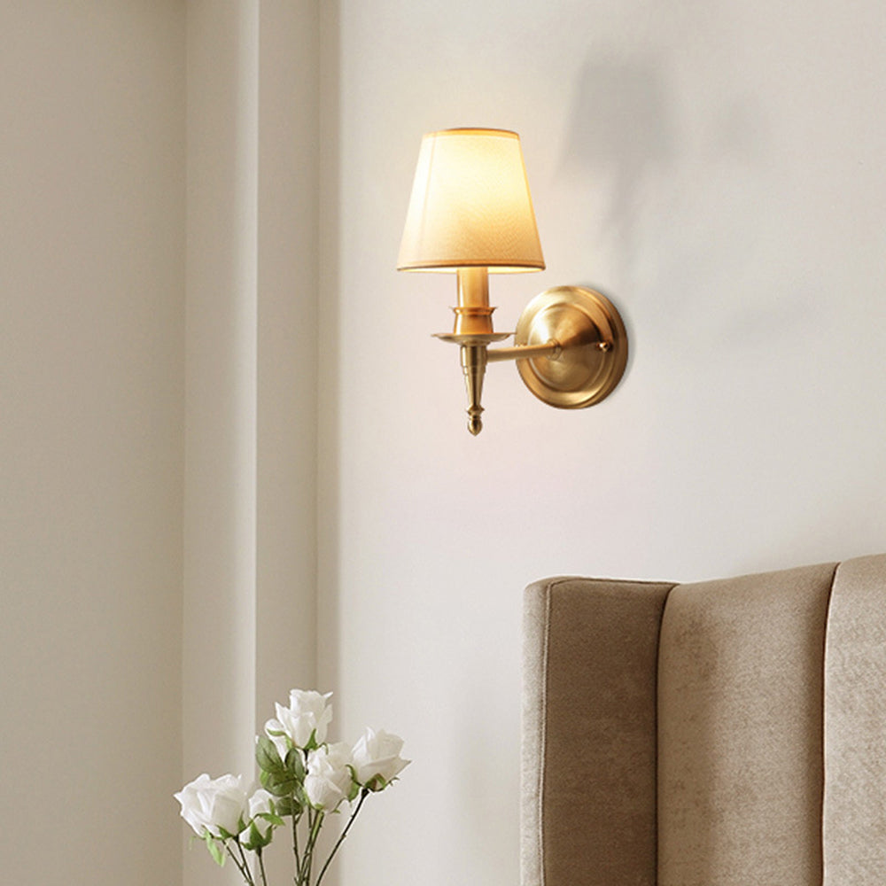 Silva Applique Murale Landerne Vintage, 5 Style, Métal/Tissu, Or, Chambre - Neutralighting