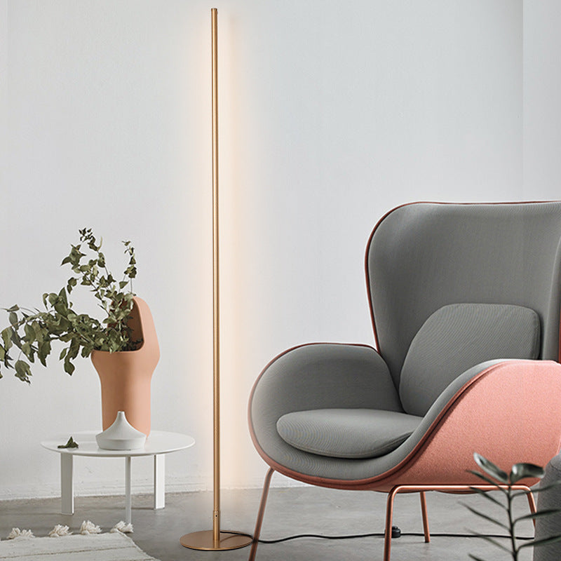 Ray Simple Linéaire LED Lampadaire Or Noir Métal Gel de Silice Salon Chambre - Neutralighting