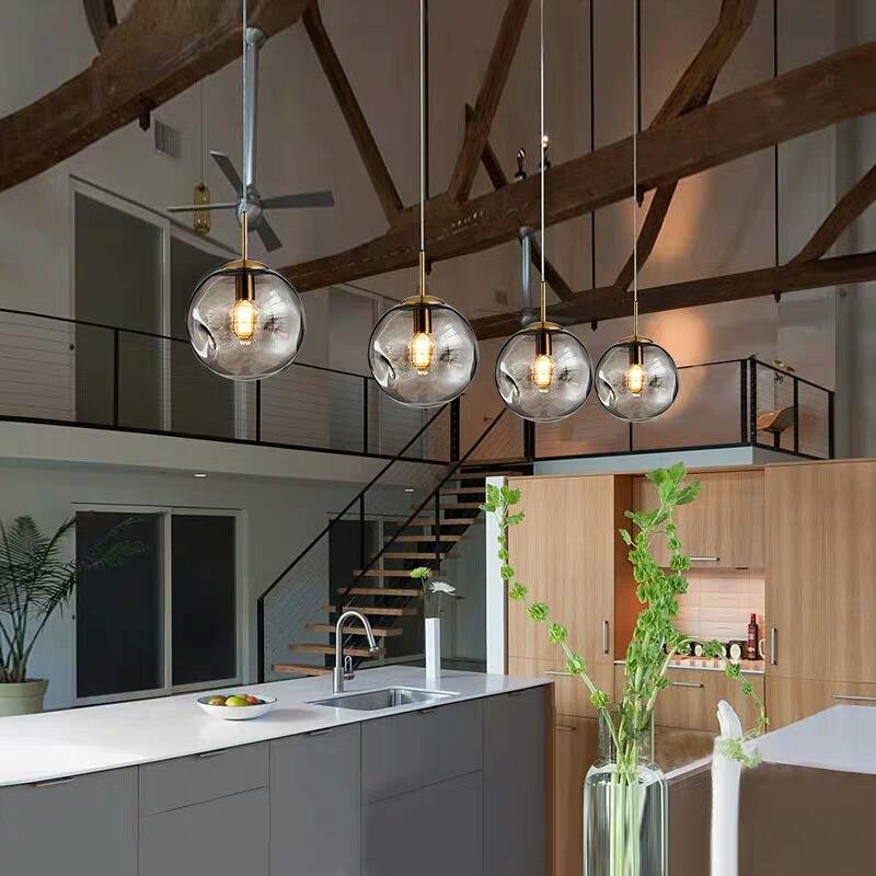 Suspension Boule de Verre Moderne