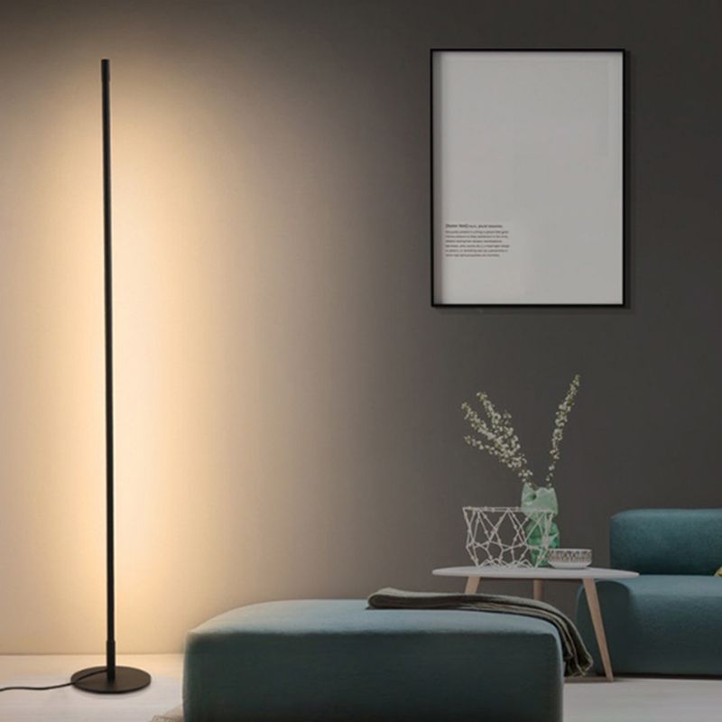 Ray Simple Linéaire LED Lampadaire Or Noir Métal Gel de Silice Salon Chambre - Neutralighting