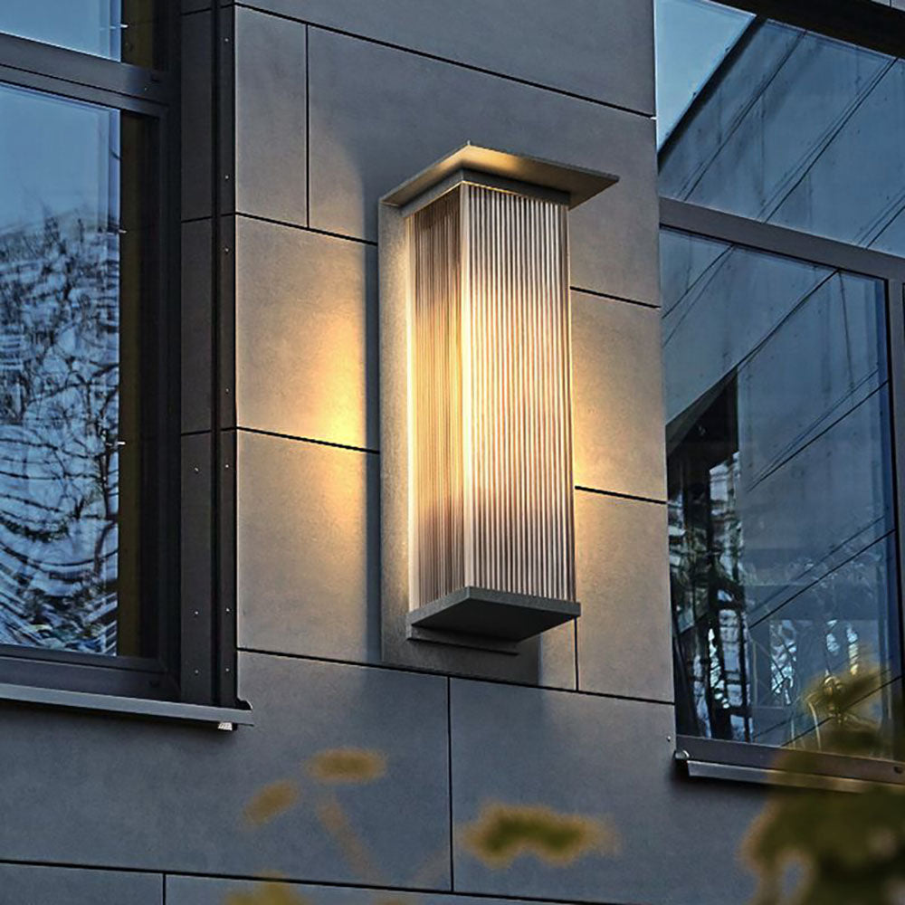 Yerin Applique Murale Extérieur Carré Modrene Métal Acrylique Brun Terrasse - Neutralighting