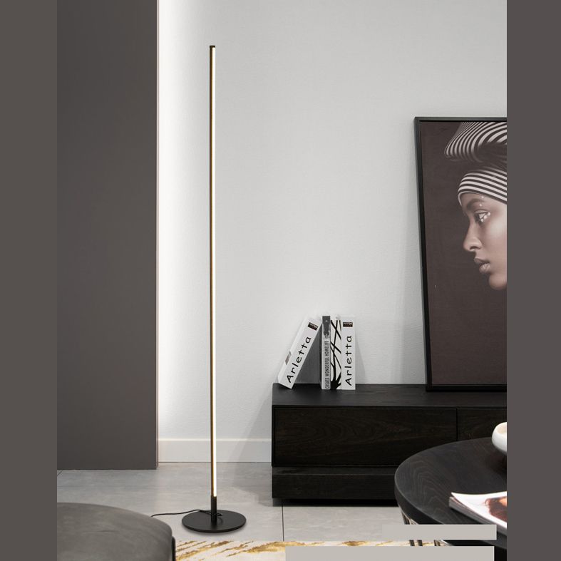 Ray Simple Linéaire LED Lampadaire Or Noir Métal Gel de Silice Salon Chambre - Neutralighting