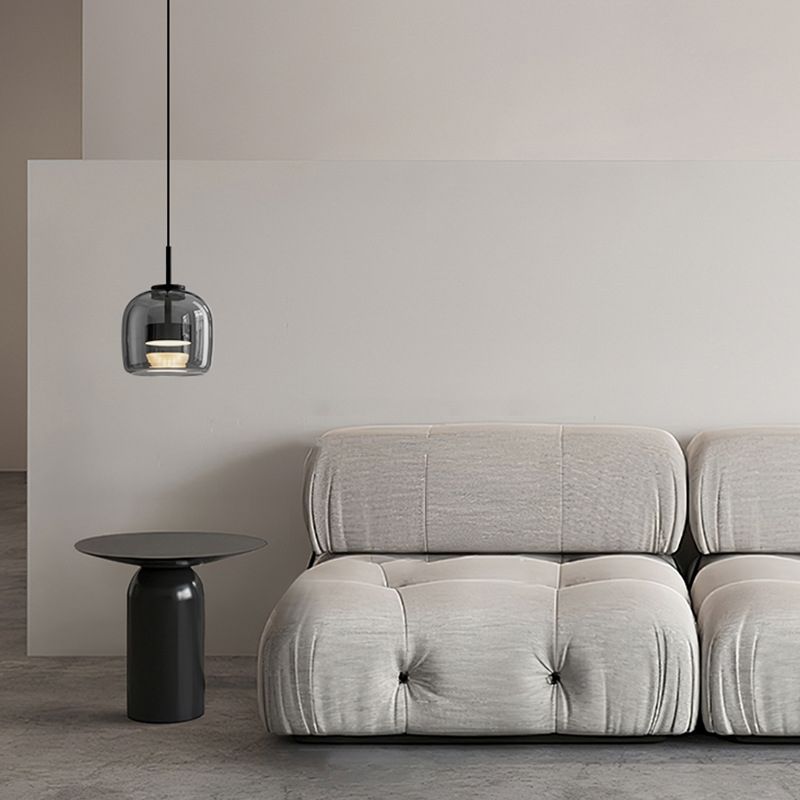 June Suspension Luminaire Design Verre Gris Fumé - Neutralighting