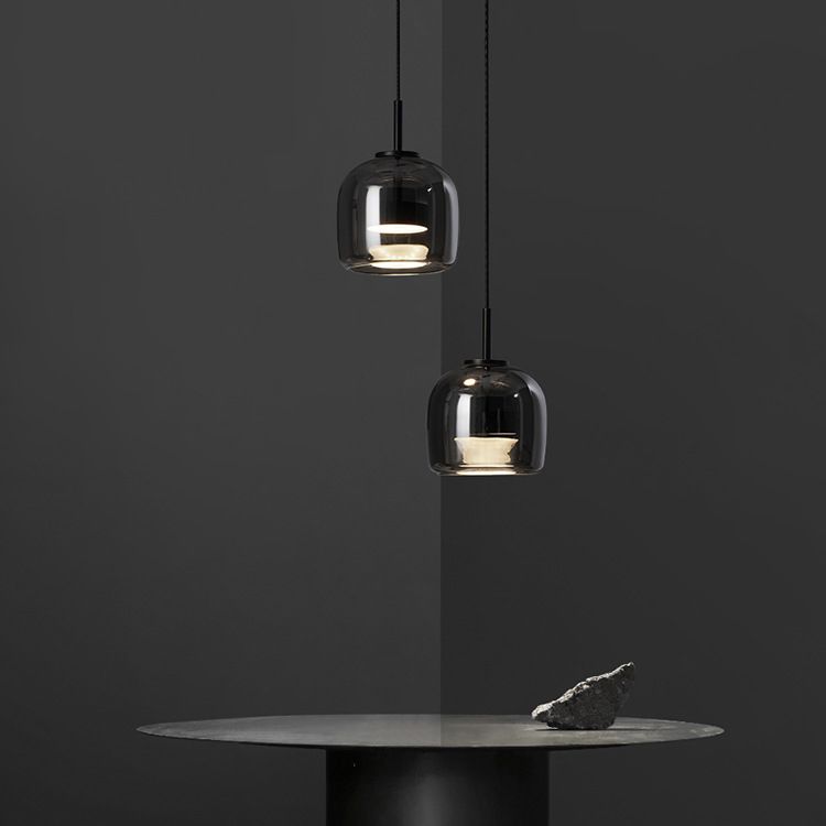 June Suspension Luminaire Design Verre Gris Fumé - Neutralighting