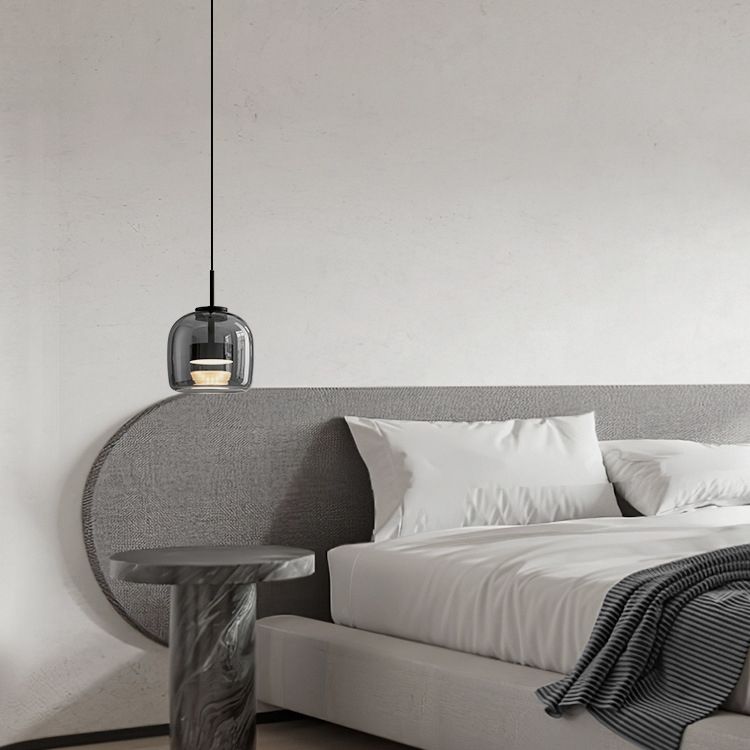 June Suspension Luminaire Design Verre Gris Fumé - Neutralighting