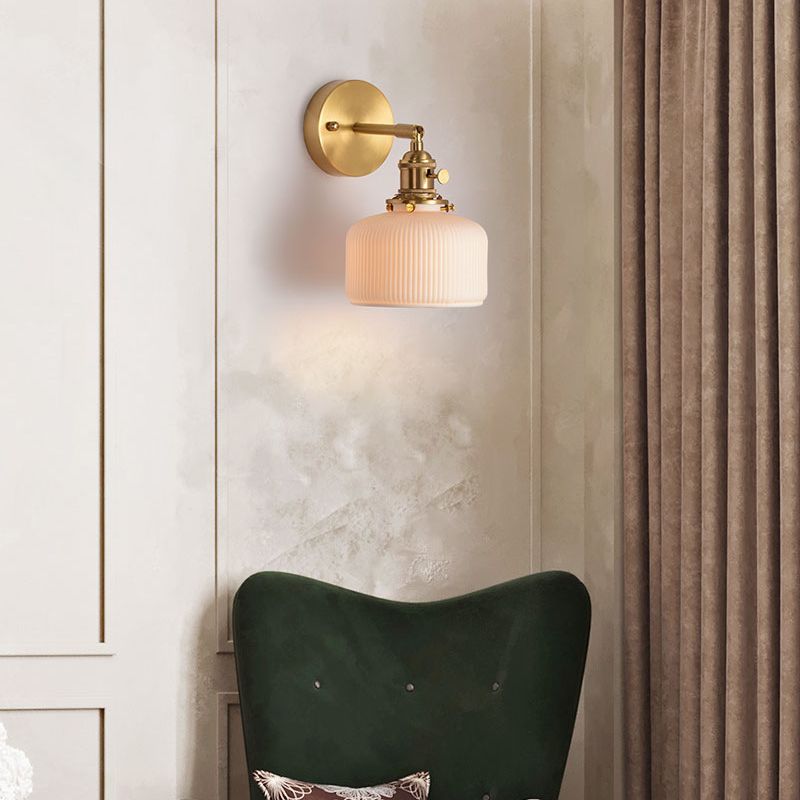 Xani Applique Murale Géométrique Vintage. Métal/Céramique. Blanc. Chambre - Neutralighting