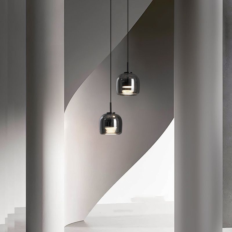 June Suspension Luminaire Design Verre Gris Fumé - Neutralighting