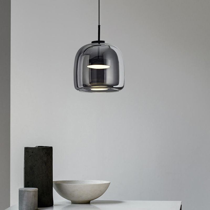 June Suspension Luminaire Design Verre Gris Fumé - Neutralighting