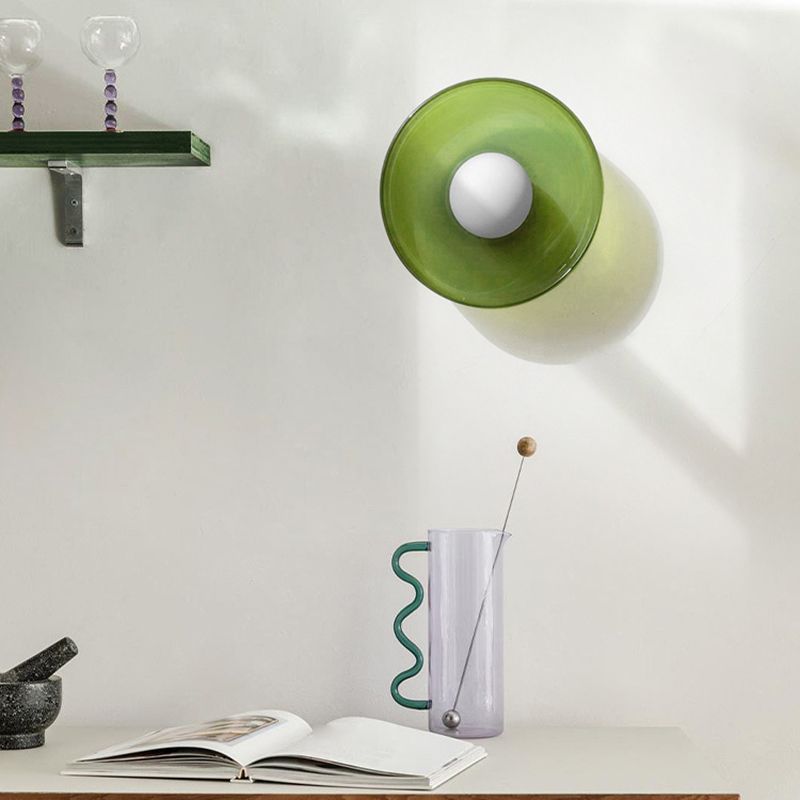 Jess Plafonnier Dôme Moderne. Verre/Métal. Blanc/Vert/Orange. Salon - Neutralighting