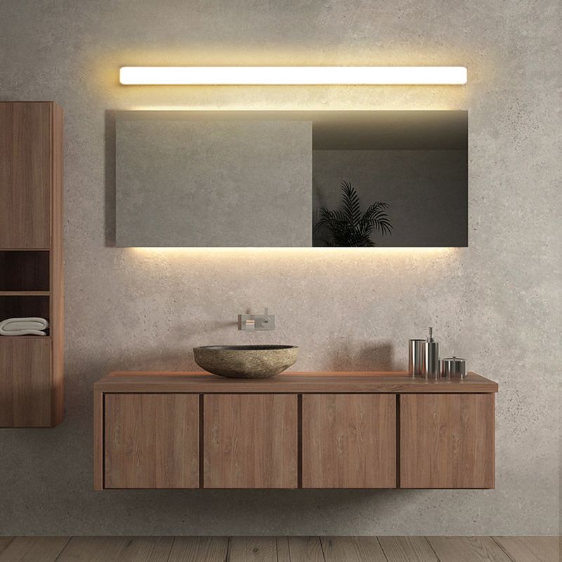 Banya Applique Murale Miroir Linéaire Simple. Acrylique. Blanc. Salle de Bain - Neutralighting