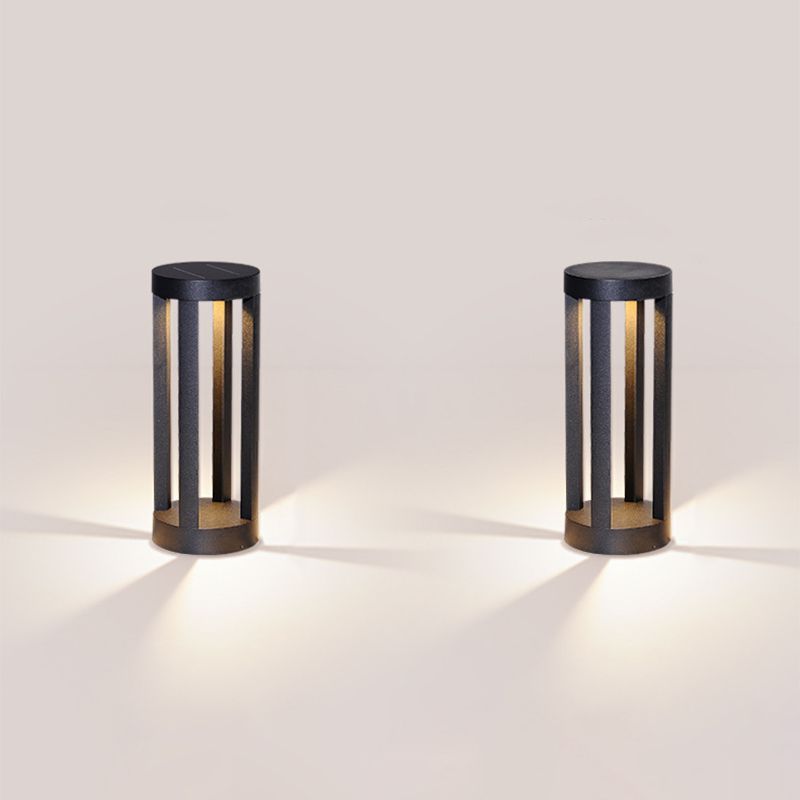 Ray Borne Extérieure Cylindre Minimaliste, Métal, Noir, Cour - Neutralighting