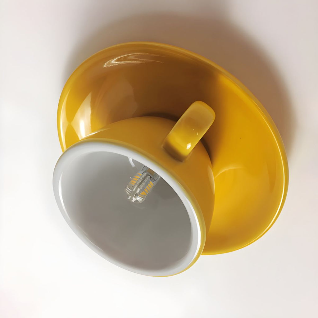 Teyo Moderne Tasses à Café Céramique Plafonnier Bleu/Rose/Jaune - Neutralighting