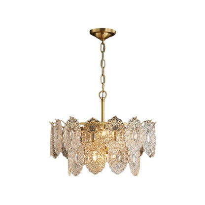 Lustre Cristal Doré Rétro - Maison Lumina