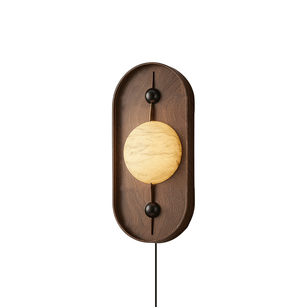 Lyvaran Applique Murale Ovale en Albâtre et Bois - Neutralighting