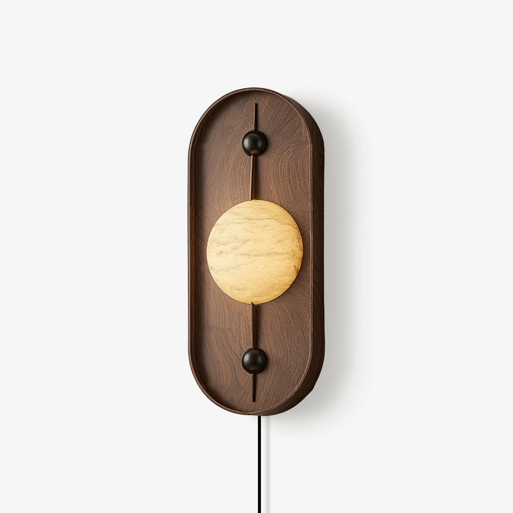 Lyvaran Applique Murale Ovale en Albâtre et Bois - Neutralighting