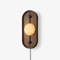 Lyvaran Applique Murale Ovale en Albâtre et Bois - Neutralighting