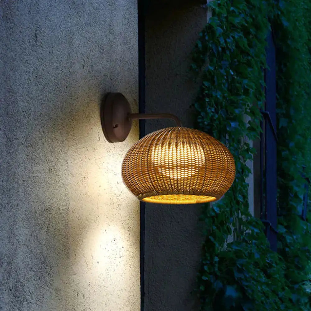 Applique Murale Extérieur Style Rotin - Maison Lumina
