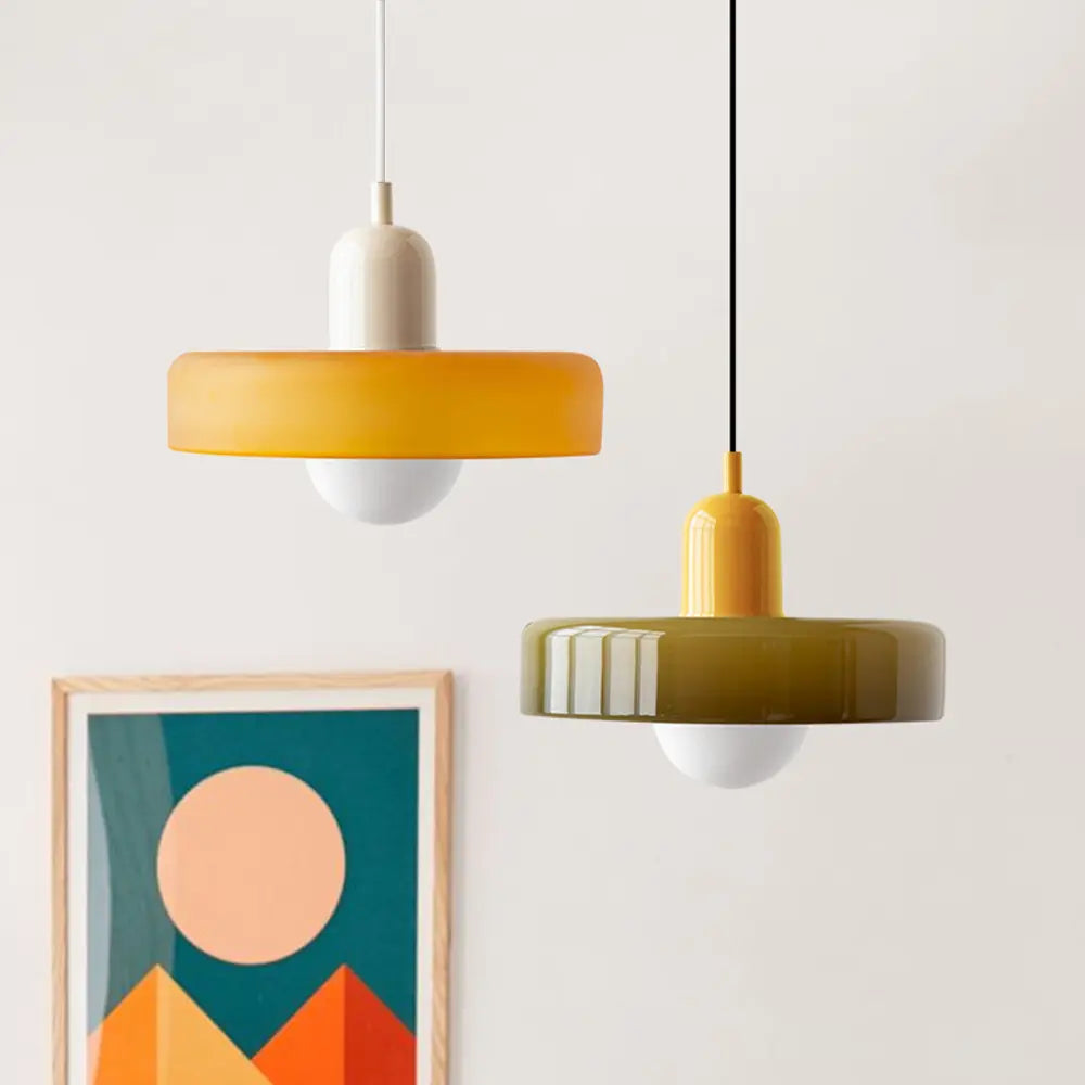 Lampe Suspendue en Verre Coloré - Maison Lumina
