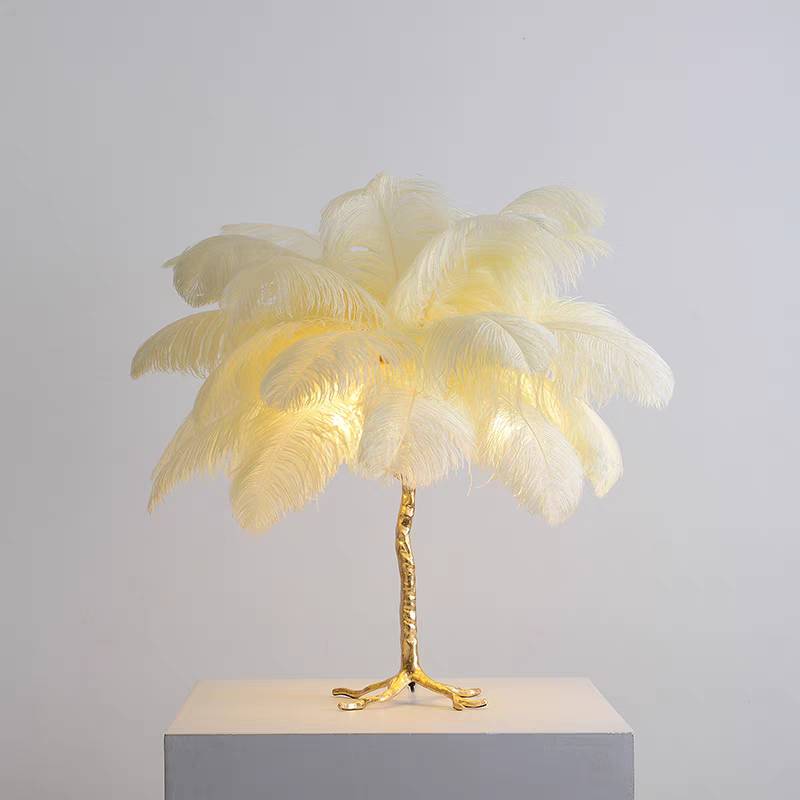 Lampadaire Fleur Luxe Plume/Métal Coloré Salon - Neutralighting