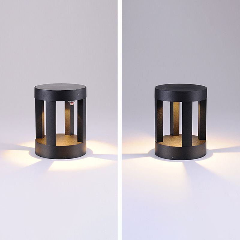 Ray Borne Extérieure Cylindre Minimaliste, Métal, Noir, Cour - Neutralighting