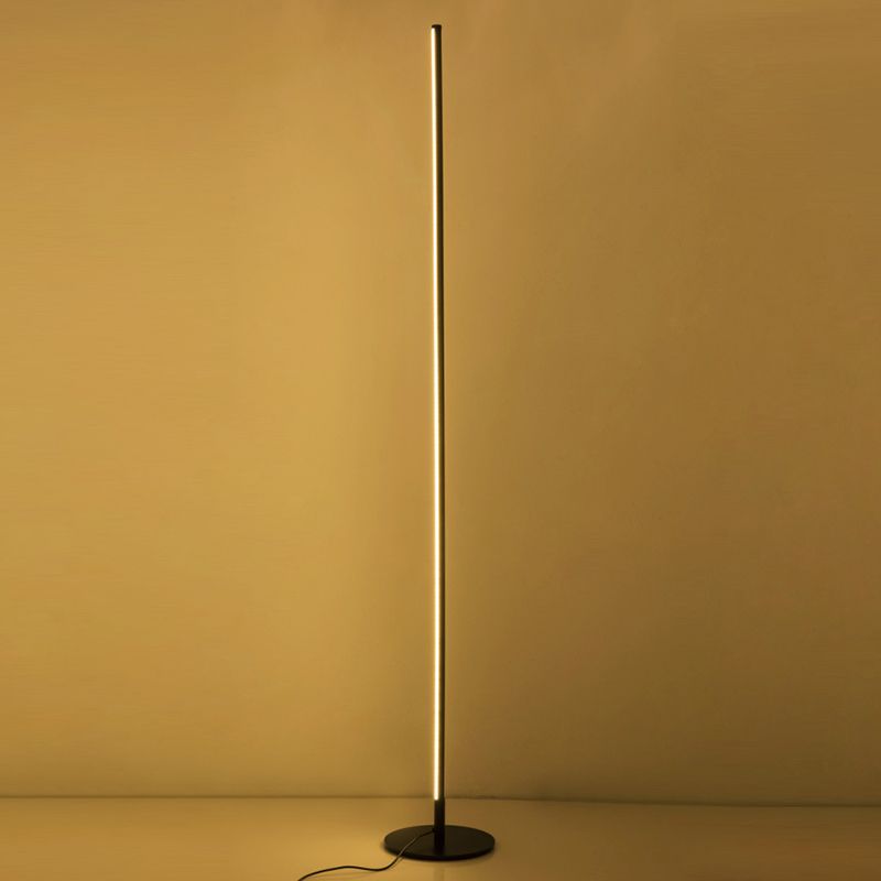 Ray Simple Linéaire LED Lampadaire Or Noir Métal Gel de Silice Salon Chambre - Neutralighting