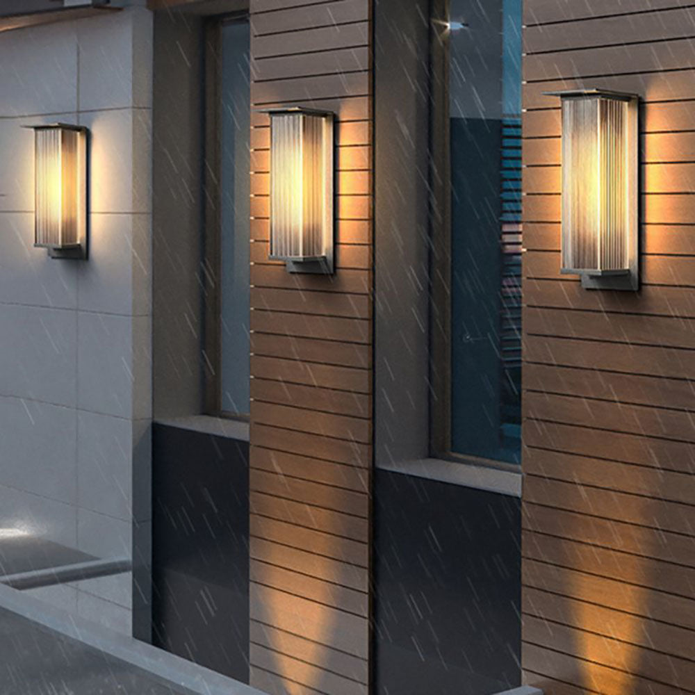 Yerin Applique Murale Extérieur Carré Modrene Métal Acrylique Brun Terrasse - Neutralighting