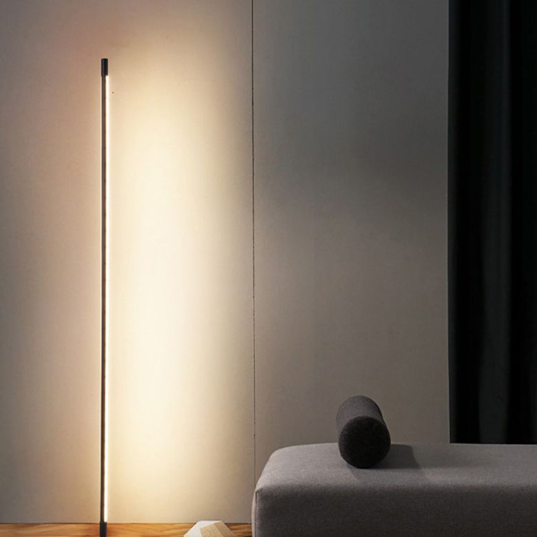 Ray Simple Linéaire LED Lampadaire Or Noir Métal Gel de Silice Salon Chambre - Neutralighting