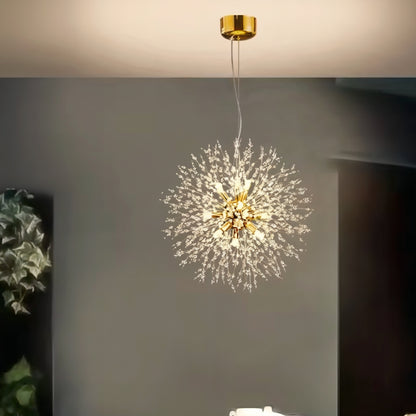 Lustre Doré Et Cristal Pour Intérieurs