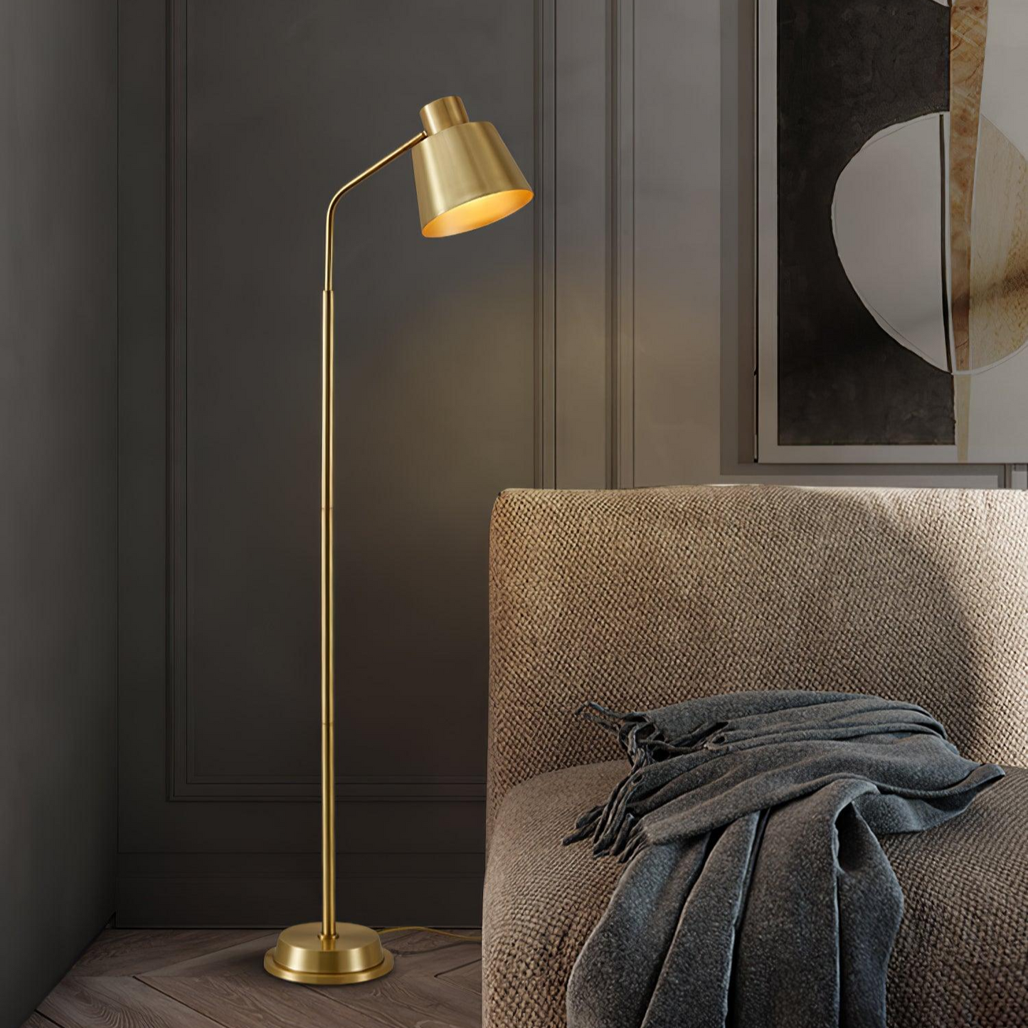 Lampadaire En  Laiton - Maison Lumina