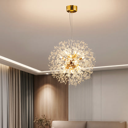 Lustre Doré Et Cristal Pour Intérieurs