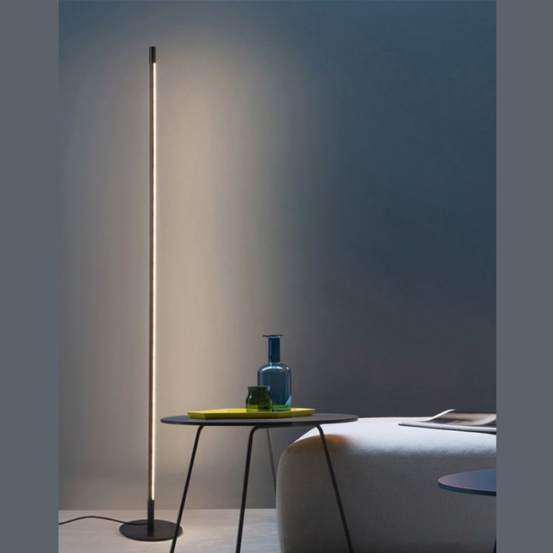 Ray Simple Linéaire LED Lampadaire Or Noir Métal Gel de Silice Salon Chambre - Neutralighting