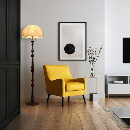 Lampadaire Vintage en Bois - Maison Lumina