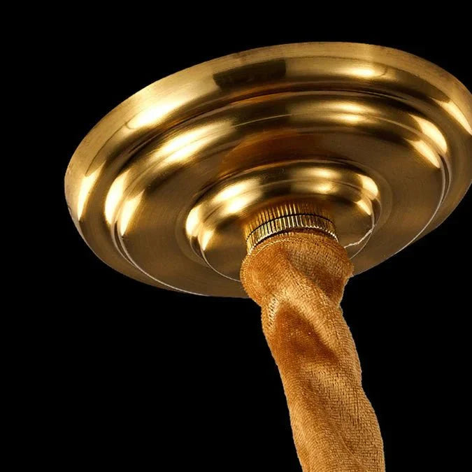 Lustre Retro Cristal Doré - Maison Lumina