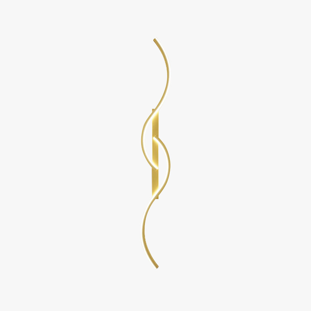 Lumor Applique Murale Vague Design Moderne Noir/Or Salon - Neutralighting