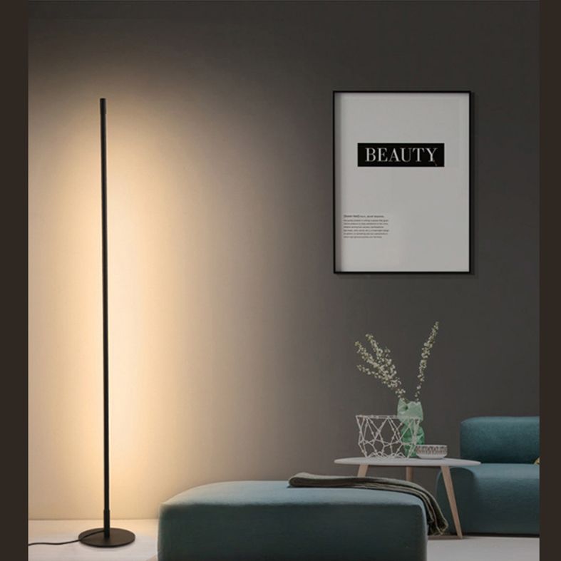 Ray Simple Linéaire LED Lampadaire Or Noir Métal Gel de Silice Salon Chambre - Neutralighting