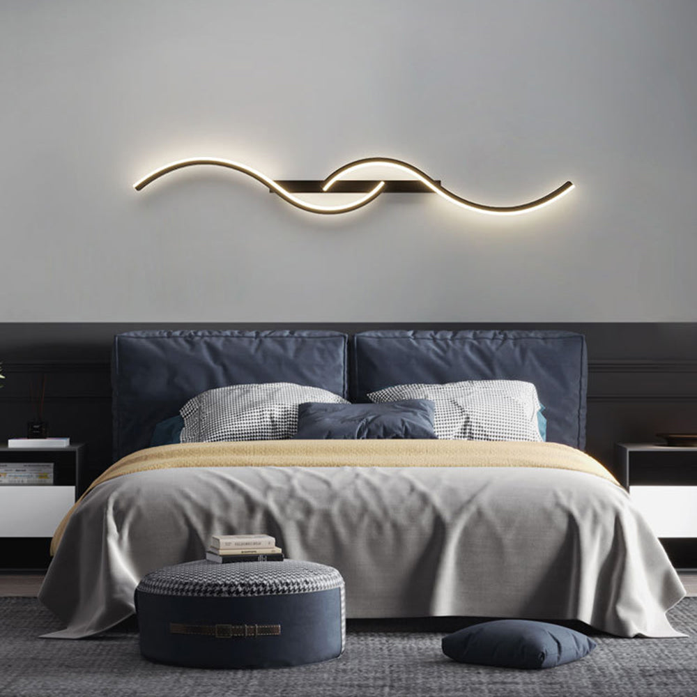 Lumor Applique Murale Vague Design Moderne Noir/Or Salon - Neutralighting