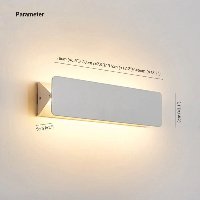 Ray Applique Murale Rectangulaire Moderne, Métal, Blanc, Jardin - Neutralighting