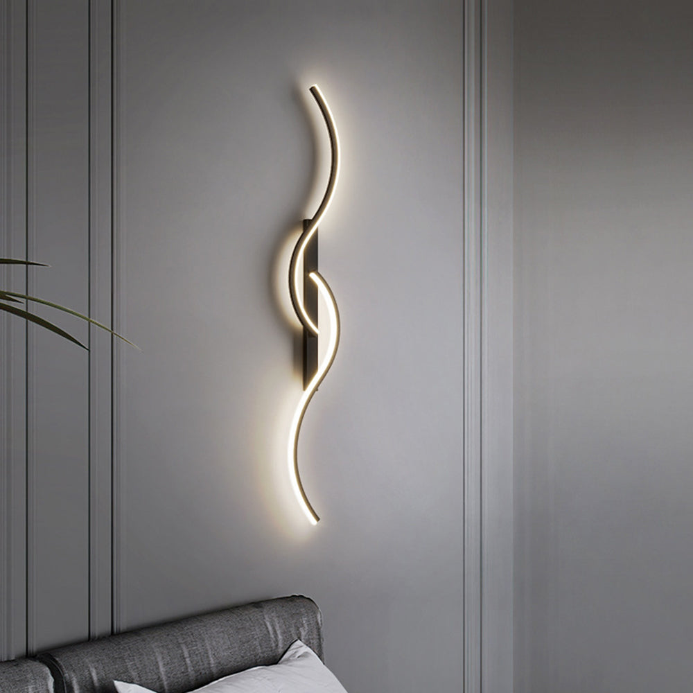 Lumor Applique Murale Vague Design Moderne Noir/Or Salon - Neutralighting