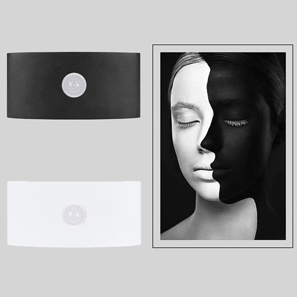 Ray Applique Murale Linéaire Scandinave, Métal/Acrylique, Noir/Blanc, Couloir - Neutralighting